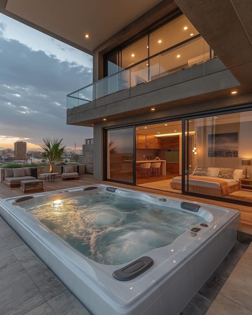 jakuzzi 2 Luksuzna montažna kuća sa đakuzijem i spa zonom